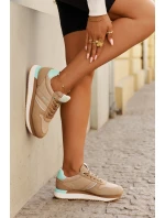 Zamszowe Sneakersy Damskie Big Star RR274A048 HI-POLY SYSTEM Ciemnobeżowe
