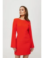 K190 Mini šaty s delenými rukávmi - červené