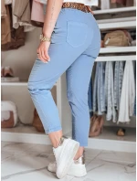 Dámske nohavice s opaskom MADELINA modré FashionStreet UY2626