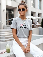 Dámske tričko s potlačou Super Mama svetlo šedá FashionStreet NX5025RY Dámske tričko s potlačou Super Mama svetlo šedá FashionStreet NX5025RY