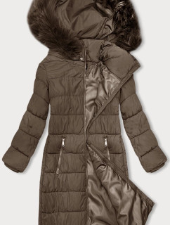 Béžová dámska zimná bunda s kapucňou J Style (16M9126-84)