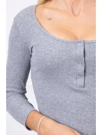 Šaty s výstrihom na gombíky sivé Šaty s výstrihom na gombíky sivé