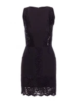 M864 Mini šaty s čipkovanými panelmi - čierne M864 Mini šaty s čipkovanými panelmi - čierne