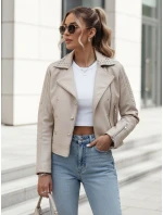 Dámska kožená bunda ramones TRUCCO beige FashionStreet TY4179