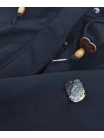 Dámska nepremokavá bunda s kožušinou tmavomodrá (m-933)