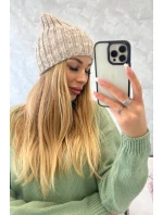 Veselá fleecová čiapka K225 béžová
