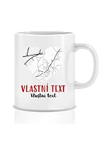 Personalizovaný klasický biely keramický hrnček 300 ml – Dve miesta, jedno srdce Personalizovaný klasický biely keramický hrnček 300 ml – Dve miesta, jedno srdce
