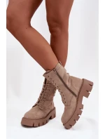 Dámska zateplená členková obuv so zdobením DA183P Beige - Seastar Dámska zateplená členková obuv so zdobením DA183P Beige - Seastar