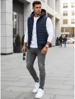Pánska tmavomodrá vesta FashionStreet TX4236