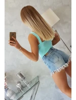 Body bez ramienok v mätovej farbe