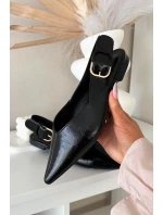 Lakované baleríny s přezkou Černé Rinalle