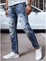 Pánske džínsové nohavice s odretou modrou FashionStreet UX4349