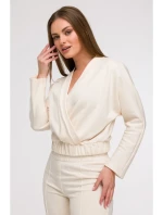 B292 Zavinovacie tričko - vanilka