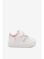 Detské tenisky Športová obuv na suchý zips White-Pink Malva