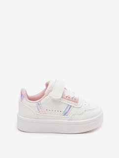 Detské tenisky Športová obuv na suchý zips White-Pink Malva