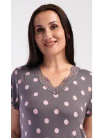 Dámska nočná košeľa s krátkym rukávom Polka dots