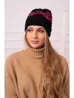 Dámska čiapka Kira K374 black+pink