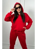 Zateplená sada mikinových + nohavíc červený
