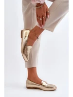 Dámske mokasíny na plochom podpätku Gold Sylvaine