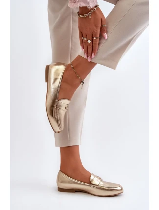 Dámske mokasíny na plochom podpätku Gold Sylvaine