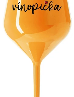 VÍNOPIČKA - oranžový nerozbitný pohár na víno 470 ml