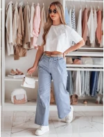Dámske nohavice so širokými nohavicami MOBISKA blue FashionStreet UY2617 Dámske nohavice so širokými nohavicami MOBISKA blue FashionStreet UY2617