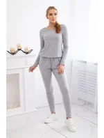 Kombinéza z viskózy v páse sivá Kombinéza z viskózy v páse sivá