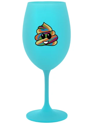 DUHOVÉ VESELÉ EE - tyrkysový pohár na víno 350 ml