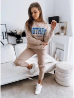 Dámska tepláková súprava NOTHING beige FashionStreet AY0759 Dámska tepláková súprava NOTHING beige FashionStreet AY0759