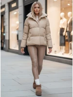 Dámska prešívaná zimná bunda LARO light beige FashionStreet TY4703z Dámska prešívaná zimná bunda LARO light beige FashionStreet TY4703z