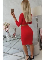 Súprava blúzky a sukne červená