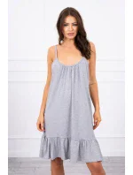 Šaty s tenkými ramienkami šedej