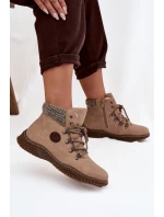 Ocieplane Botki Trapery Damskie Beżowe Zenaya