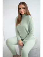 Dvojdielny svetrový set alpaka tmavá mentolová