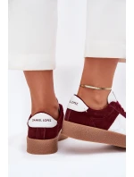 Zamszowe Sneakersy Damskie Daniel Lopez Just Dare SS2D4023 Bordowe