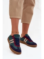 Zazoo N1068 Dámske semišové nízke tenisky Dark Green