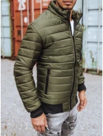 Pánska prechodná prešívaná zelená bunda FashionStreet TX3408z Pánska prechodná prešívaná zelená bunda FashionStreet TX3408z