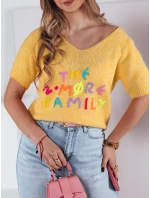 Dámsky sveter FATEL yellow FashionStreet MY2318 Dámsky sveter FATEL yellow FashionStreet MY2318