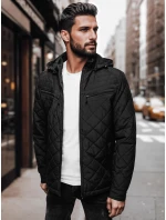 Pánska prechodná bunda s kapucňou čierna FashionStreet TX4991 Pánska prechodná bunda s kapucňou čierna FashionStreet TX4991