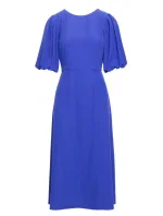 S399 Šaty s puzdrovými rukávmi - modré