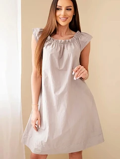 Dámske bavlnené šaty s hlbokým výstrihom a volánom Fango