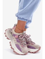 Kožené semišové dámske tenisky GOE TT2N4026 purple Kožené semišové dámske tenisky GOE TT2N4026 purple