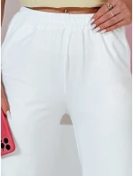 Dámske tepláky so širokými nohavicami DRESLINA white FashionStreet UY2693 Dámske tepláky so širokými nohavicami DRESLINA white FashionStreet UY2693
