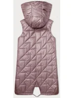Ružová prešívaná dámska vesta s asymetrickou spodnou časťou S'West (B8237-81) Ružová prešívaná dámska vesta s asymetrickou spodnou časťou S'West (B8237-81)