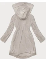 Ľahko zateplená béžová dámska bunda s kapucňou LHD (LHD-24589) Ľahko zateplená béžová dámska bunda s kapucňou LHD (LHD-24589)