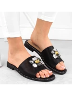 S.Barski W OLI262A žabky s kubickými zirkónmi čierne