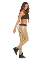 Sexy KouCla Leather look pants with fabric collar