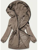 Dámska béžová parka s kapucňou (B8121-12) Dámska béžová parka s kapucňou (B8121-12)