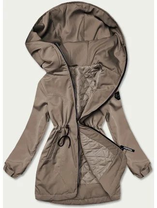 Dámska béžová parka s kapucňou (B8121-12) Dámska béžová parka s kapucňou (B8121-12)