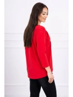 Blúzka s 3D grafikou mačky červená